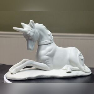 BUY NOW PRICE Vintage UCGC Bisque Matte Porcelain Resting Unicorn *REPAIRED*